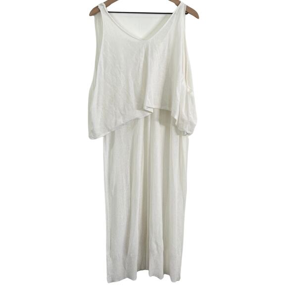 Rag & Bone Noreen Ivory White Sugar Woven Knit Layered Tank Dress Size Large - Picture 8 of 8
